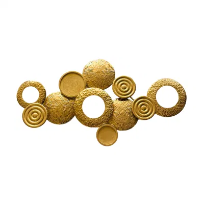 Goldleaf Metal Wall Art Casa placa decorativa de pared Antiuqe decoración hecha a mano Escultura para el Living Room, Hierro pared grande acentos para dormitorio, comedor