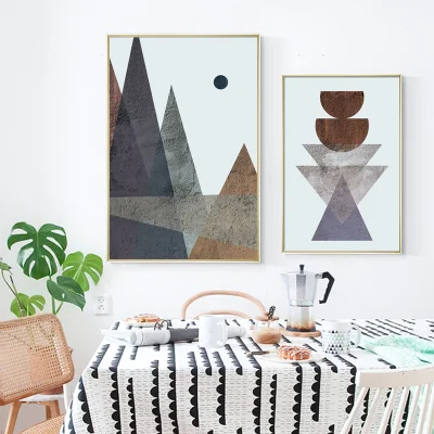 Resumen Diseño geométrico lienzo Imprimir Marco pared Pintura Arte dormitorio Sala de estar habitación de niños decoración de casa