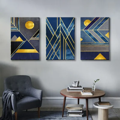 Mayorista Decorative Frame Canvas Wall Art Abstract Gold Foil Home Decoración lienzo Pintura Wall Art