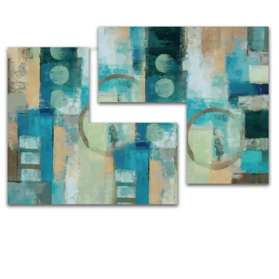Caligrafía irregular pintura lienzo pintura de oro de impresión de aceite de arte de pared Pared Azul, el arte abstracto extra grande de la pintura al óleo