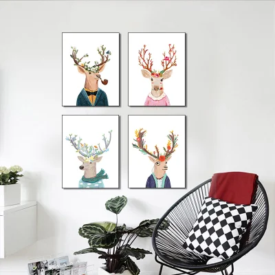  Animal Picutre Popular pintura lienzo para habitación de los niños