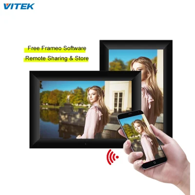  Libre de 8 pulgadas de almacenamiento compartido remoto Framoe lindo Wall Mini Digital Photo Frame Picture enmarcado de madera
