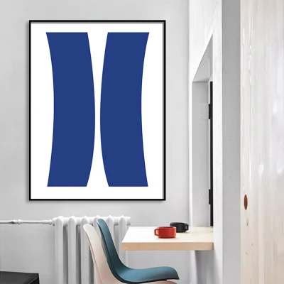 Ins Nordic Abstract Painting Living Room encima de Chimenea Azul Watercolor Decoración de pared de arte