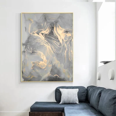 El oro de lienzo abstracto bronceado Imprimir entrada telón de fondo de arte de pared con pintura al óleo de lienzo enmarcado enmarcado arte de pared hojas de oro