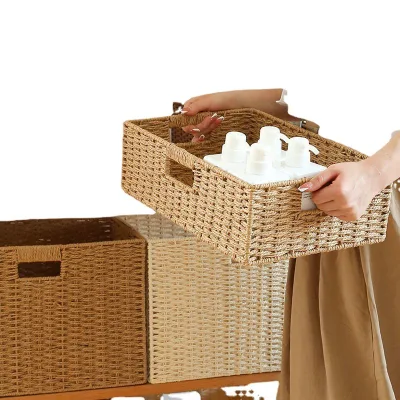 Japanese Storage Box Woven Miscellaneous Grass almacenamiento tejido de ratán Cesta
