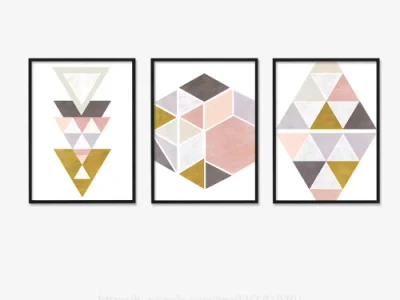 La decoración de la pintura decorativa abstracta pintura al óleo, variada composición geométrica de la pintura