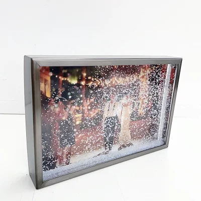 Glitter Foto líquido Snow Globe Marco para el Globo de Nieve de acrílico de Navidad