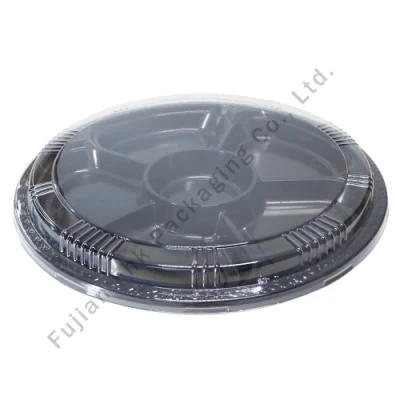 Bandeja para servir aperitivos con cubierta 6 Compartimentos de Sushi bandeja dividida con tapa