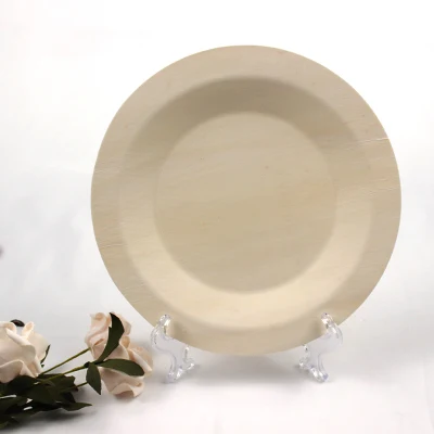  Restaurante redondo biodegradable Eco-friendly Cena platos de madera desechables