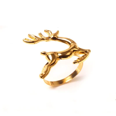 Anillo de servilleta de Navidad Árbol de la hebilla cervatillo Corona anillo de servilleta