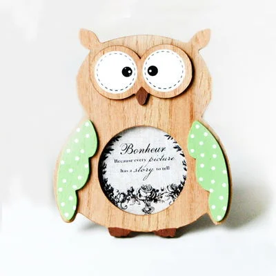  Varios colores Personalizar imagen personalizada de madera Unicorn Marco de fotos de dibujos animados para niños