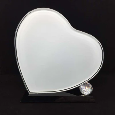  La sublimación en forma de corazón de Cristal blanco foto como regalo de boda