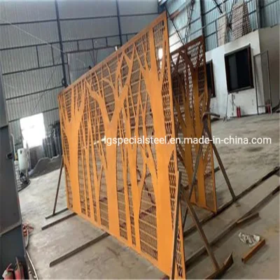 Liange Impermeable laminados en frío Q355gnh Q295gnh chapas de acero Corten Acero al carbono Ms metal decorativo exterior jardín placas de pared de retención