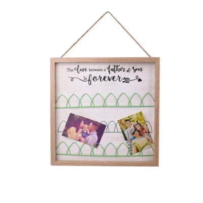 MDF personalizado nuevo marco de fotos con pinza metálica para la decoración del hogar