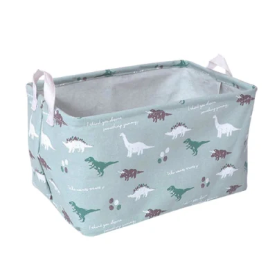  Caja rectangular de almacenamiento de tela almacenamiento de dinosaurios colapable Bins almacenamiento de juguetes Cesta Canvas Organizador de juguetes para el vivero