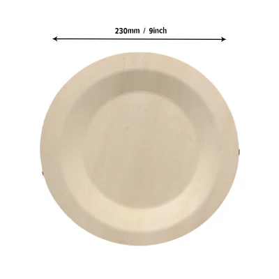 Restaurante redondo biodegradable Eco-friendly Cena platos de madera desechables