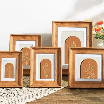  El marco de fotos de madera de madera sencilla Marco Navidad Marco de fotos de la imagen de la tabla de madera cuadrado personalizado de alta calidad de sombra de Arte de verificación el marco de fotos