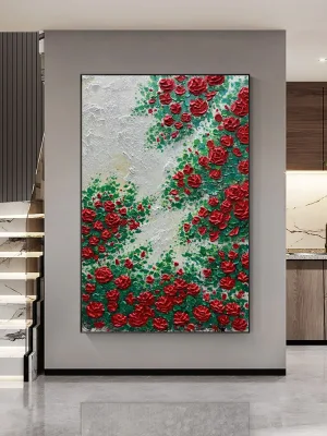 Flores grandes Hand-Painted Salón decorativos decorativos colgantes tridimensional Óleo