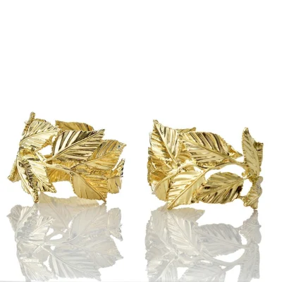 Venta al por mayor en stock de latón oro plata metal hierro material barato servilletero para la decoración del hogar, uso diario, Festival