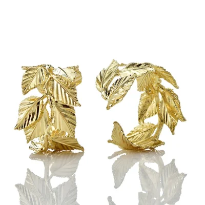 Venta al por mayor en stock de latón oro plata metal hierro material barato servilletero para la decoración del hogar, uso diario, Festival