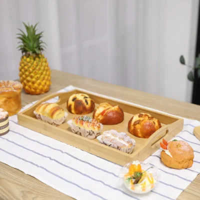 La bandeja de servir la cena de madera de la tabla de madera bandejas de servir en bandeja de madera decoración hamburguesa bandeja de comida
