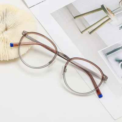  Nuevo estilo retro personalizado Mujer y Hombre Acetato de Metal Mixto Marcos ópticos