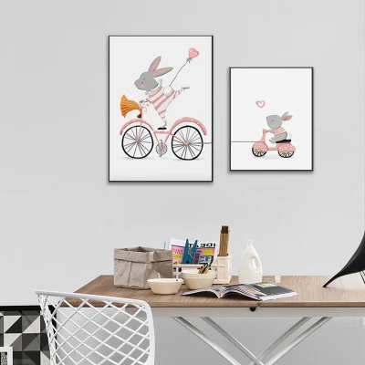  Animal lindo decoración Kids cartel Salón Conjunto de animales y de las impresiones que cuelgan carteles botánico enmarcado arte de pared