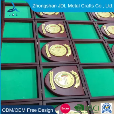  Logotipo personalizado de metal de gran tamaño de la placa de recuerdo Trofeo Premio de Grabado de madera de recuerdos de placa de madera
