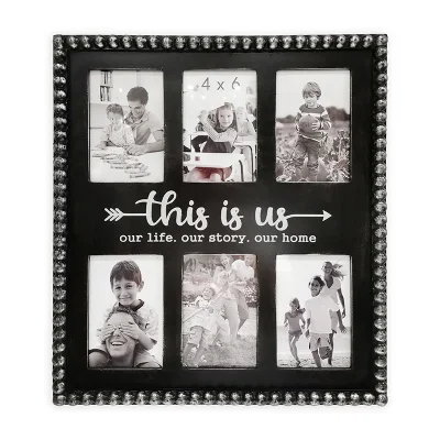 La madera de la familia Collage Wall-Hanging decorativos Marcos de fotos de regalo de aniversario