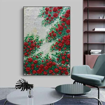 Flores grandes Hand-Painted Salón decorativos decorativos colgantes tridimensional Óleo