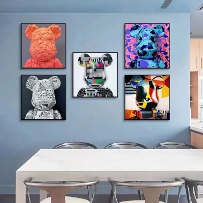 2021 Venta en caliente Kaws Bearbrick Diseño lienzo impreso Pintura pared decorativa Pintura para la venta