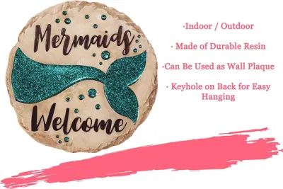 Mermaids Bienvenido Trampolín piedra decorativa para jardín