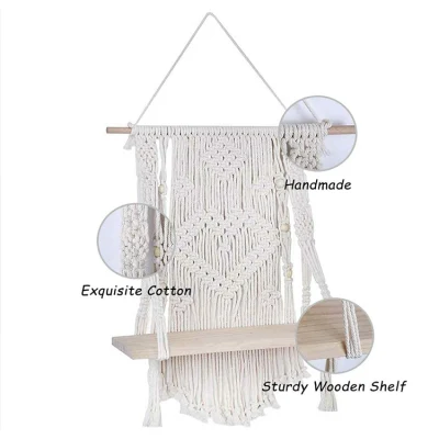 DremIsland Macerme pared colgante tela algodón cuerda Tapiz Boho Decoración de borlas