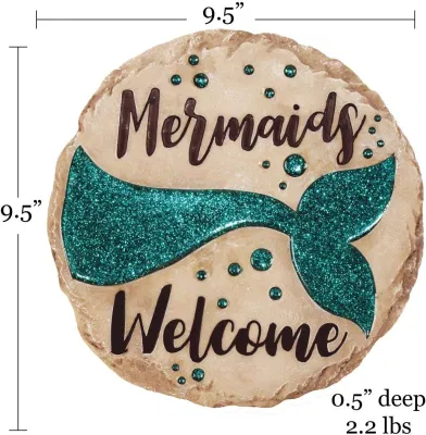 Mermaids Bienvenido Trampolín piedra decorativa para jardín