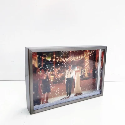 Glitter Foto líquido Snow Globe Marco para el Globo de Nieve de acrílico de Navidad