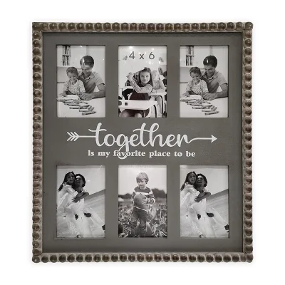 La madera de la familia Collage Wall-Hanging decorativos Marcos de fotos de regalo de aniversario