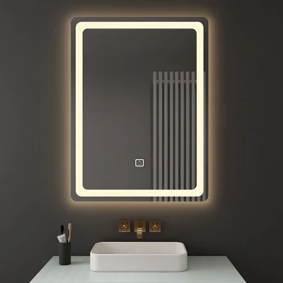  Horizontal o verticalmente Colgar espejo LED de pared de baño