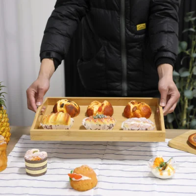 La bandeja de servir la cena de madera de la tabla de madera bandejas de servir en bandeja de madera decoración hamburguesa bandeja de comida