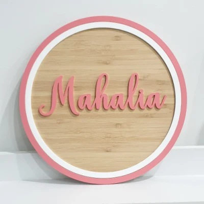  Pared de madera bambú decoración personalizada de la Junta signo placa tablón
