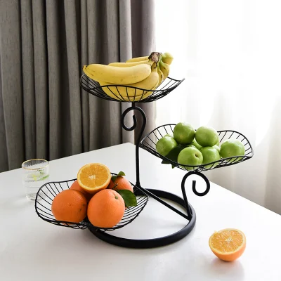 Nordic Three-Layer multicapa cesta de frutas de almacenamiento de la placa de soporte