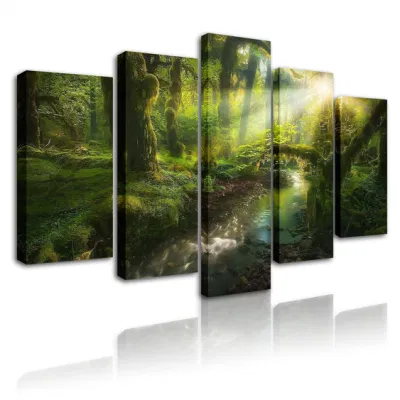  Niños habitación paisaje puesta de sol escenario Posters HD copias lienzo 5 Piezas Canvas pared Arte decoración Pintura pared Arte