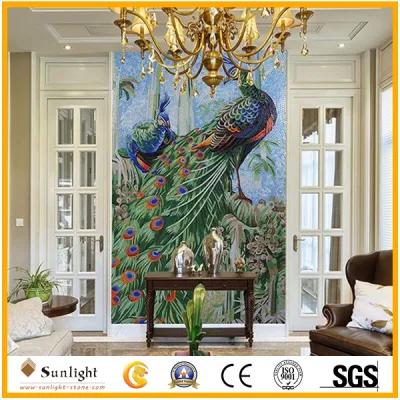 Nuevo estilo de Arte de vidrio de colores mezclados mosaico murales para pared