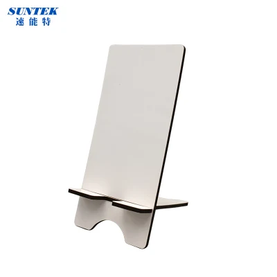  Sublimación Soporte Soporte de teléfono celular en blanco de madera MDF Soportes rectángulo blanco personalizado bricolaje soporte para teléfono móvil extraíble