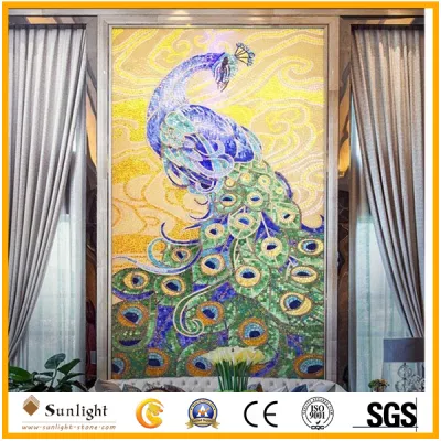 Nuevo estilo de Arte de vidrio de colores mezclados mosaico murales para pared
