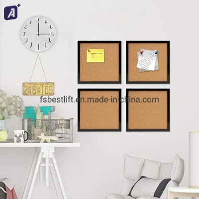  8X8 pulgadas Corkboard enmarcada con la extracción de las cintas de 4 ejes Self-Hanging por el Tablón de anuncios para oficinas en casa de decoración de la Escuela de fácil montaje