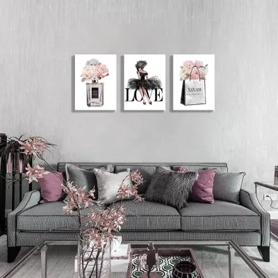 Nuevo diseño de moda lienzo imprimir un estilo moderno, póster de pared en la lona impermeable para la mujer chica Habitación