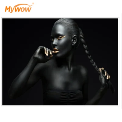  A la venta Afro American Black Girl Pintura al óleo pared de lienzo Arte moderno