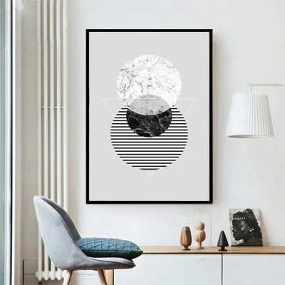 Resumen Diseño geométrico lienzo Imprimir Marco pared Pintura Arte dormitorio Sala de estar habitación de niños decoración de casa