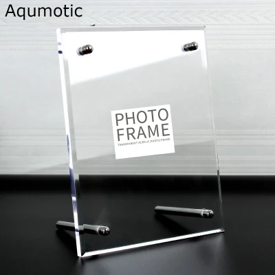 Wholesale PS acrílico transparente Cubo de cristal orgánico 2X2 Imán Foto Imagen