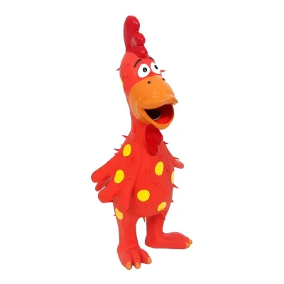  Cachorro Fetch Interactivo Squeaker Latex Chicken Dog Squeaky Toys para Perros pequeños medianos